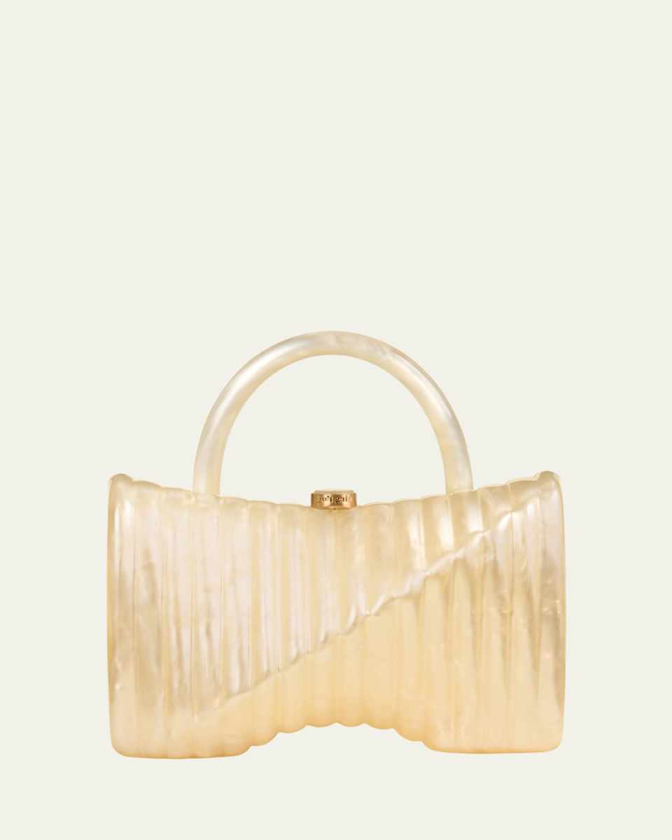 Cassidie Ribbed Acrylic Top-Handle Bag